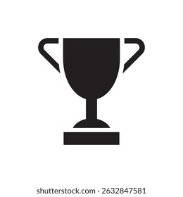 Trophy cup icon, Vector Black Illustration