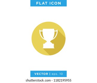 Trophy Cup Icon Vector Design Template.