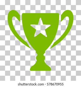 Trophy Cup icon. Vector illustration style is flat iconic symbol, eco green color, transparent background. Designed for web and software interfaces.