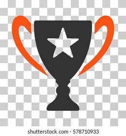 Trophy Cup icon. Vector illustration style is flat iconic bicolor symbol, orange and gray colors, transparent background. Designed for web and software interfaces.