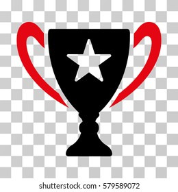 Trophy Cup icon. Vector illustration style is flat iconic bicolor symbol, intensive red and black colors, transparent background. Designed for web and software interfaces.