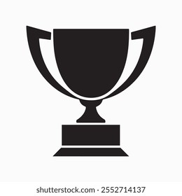 Trophy cup icon vector silhouette illustration