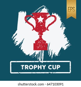 Trophy Cup Icon Vector Silhouette Symbol Design