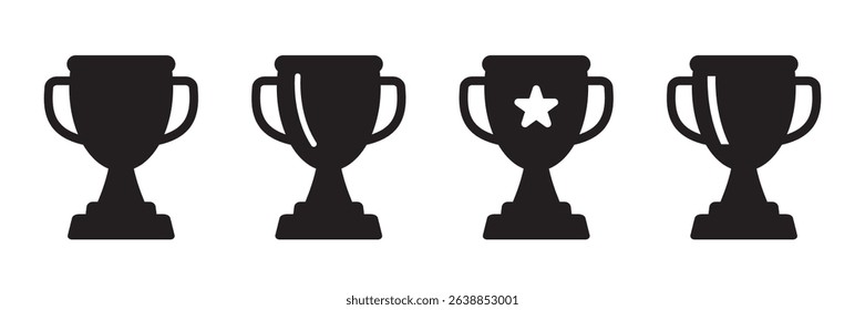 Trophy cup icon, victory cup icon. Trophy icons set.