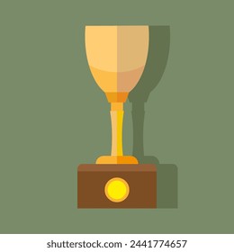 Trophy cup icon. Victory and success symbol. Award design element. Achievement representation. Vector illustration. EPS 10.