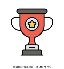 trophy cup icon with white background vector stock illustration