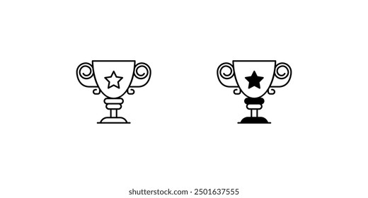 Icono de copa de trofeo con fondo blanco Vector Ilustración de stock