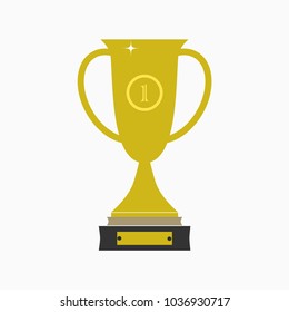 Trophy Cup icon. Winner award in flat style. Vector illustration.
