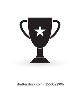 Trophy cup icon. Winner award. Champion prize. First place symbol. Vector illustration.