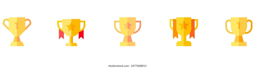 Trophy cup icon. Winner award cup. Trophy set. Trophy icon. Trophy, winner cup, victory cup vector icon. Vector Illustration. Vector Graphic. EPS 10