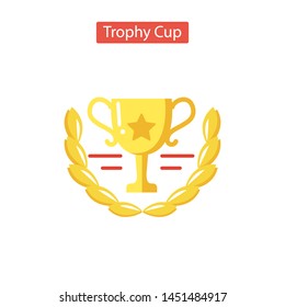 Trophy Cup icon. Winner cup logo image. Flat pictogram for web site design and mobile apps. Vector illustration.