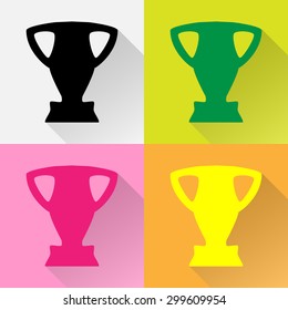 Trophy Cup icons set great for any use. Vector EPS10.