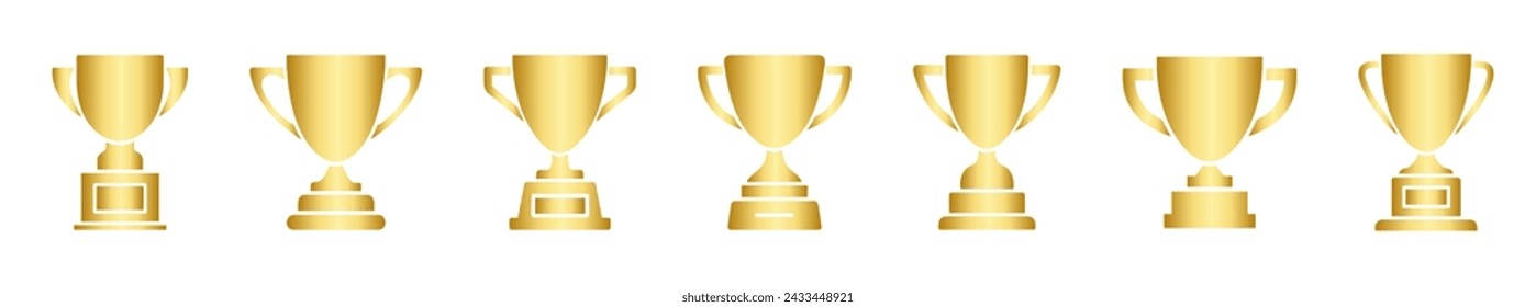 Trophy cup icons set. Winner prize icon collection. Trophy symbol. Victory logo.