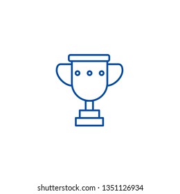 Trophy cup illustation line icon concept. Trophy cup illustation flat  vector symbol, sign, outline illustration.