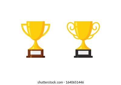 trophy cup illustration design set