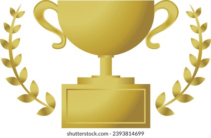 Trophy cup illustration with laurel