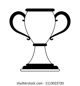 Trophy cup isolated in black and white