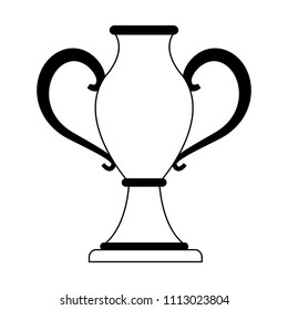 Trophy cup isolated in black and white