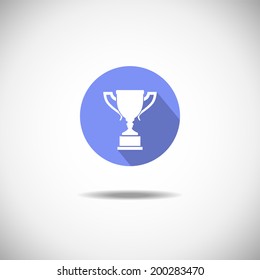 Trophy cup isolated on a white background Silhouette in vector format 