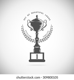 Trophy cup isolated on a white background