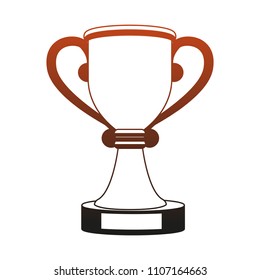 Trophy cup isolated red lines