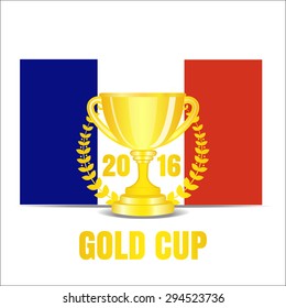 Trophy cup with laurel wreath 2016