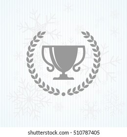 Trophy cup with laurel wreath, icon