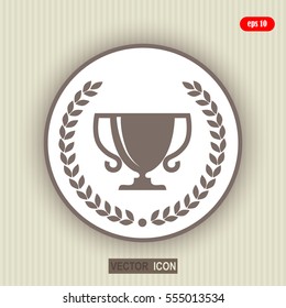 Trophy cup with laurel wreath, icon