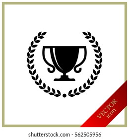 Trophy cup with laurel wreath, icon