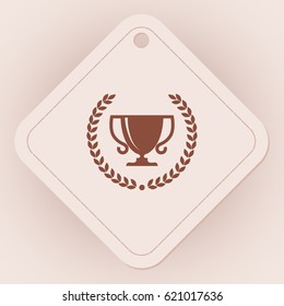 Trophy cup with laurel wreath, icon