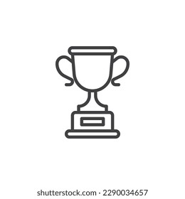 Trophy cup line icon. Champion prize linear style sign for mobile concept and web design. Award cup outline vector icon. Symbol, logo illustration. Vector graphics