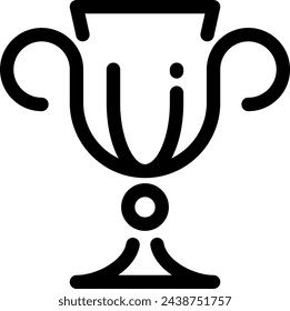 Trophy cup line icon. Champion victory symbol