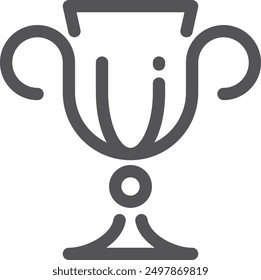 Trophy cup line icon. Championship winner prize
