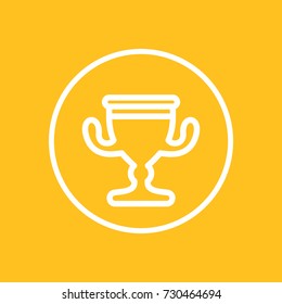 trophy cup line icon in circle