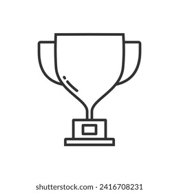 Trophy cup line icon isolated vector illustration on white background.