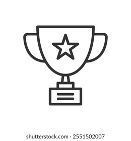 Trophy cup line icon isolated vector illustration on white background.