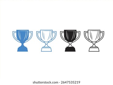 Trophy cup line icon isolated vector illustration on white background