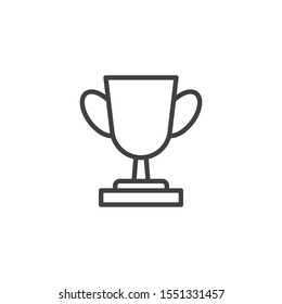 Trophy cup line icon. linear style sign for mobile concept and web design. Award cup outline vector icon. Symbol, logo illustration. Vector graphics