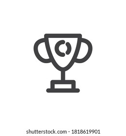 Trophy cup line icon. linear style sign for mobile concept and web design. Champions cup outline vector icon. Symbol, logo illustration. Vector graphics