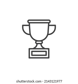 Trophy cup line icon. linear style sign for mobile concept and web design. Winner cup outline vector icon. Symbol, logo illustration. Vector graphics