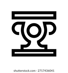 Icono de la línea de la Copa Trofeo, Símbolo de contorno para el reconocimiento del premio, el éxito de la victoria, el logro del ganador, el resultado de la competencia y la gloria del campeonato. Icono de signo de Vector.