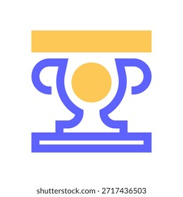 Icono de la línea de la Copa Trofeo, Símbolo de contorno para el reconocimiento del premio, el éxito de la victoria, el logro del ganador, el resultado de la competencia y la gloria del campeonato. Icono de signo de Vector.