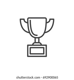Trophy cup line icon, outline vector sign, linear style pictogram isolated on white. Symbol, logo illustration. Editable stroke. Pixel perfect vector graphics