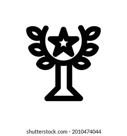 Trophy cup line icon style vector for your web design