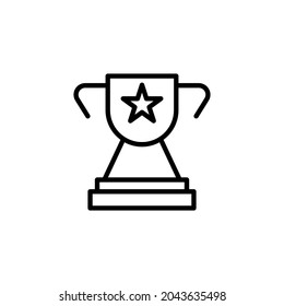 Trophy cup line icon style vector for your web design