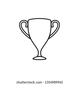 Trophy cup line icon, Vector on white background