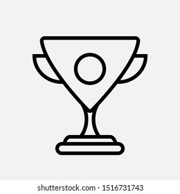 Trophy cup line icon vector illustration isolated on white background
