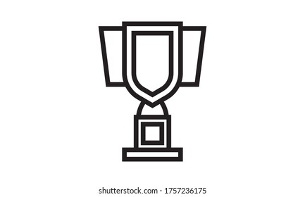 Icono de línea de copa trofeo, Vector sobre fondo blanco