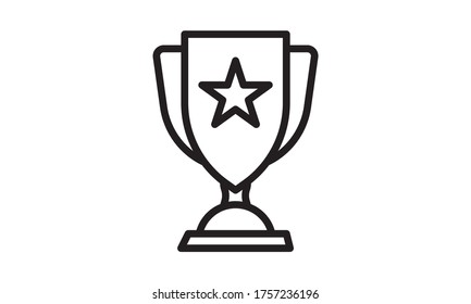 Trophy cup line icon, Vector on white background