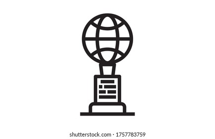 Trophy cup line icon, Vector on white background